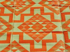 Plastic vloerkleed 180 x 270 cm, opvouwbaar, Azteken, oranje /crème