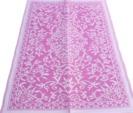 Plastic vloerkleed 120 x 180 cm, Japanse bloem, roze/wit