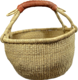 Rieten boodschappenmand rond M,  ø 37 cm, naturel