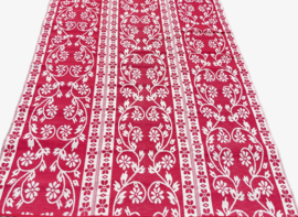Plastic vloerkleed 270 x  360 cm (opvouwbaar), bloem,  rood/wit