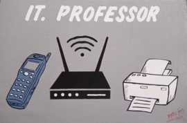Uithangbord 60x 45 cm, 'IT professor'