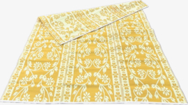 Plastic vloerkleed 270 x  360 cm (opvouwbaar), bloem,  geel/wit