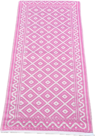 vloerkleedje 60 x 120 cm, ruitje roze/creme