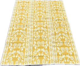 Plastic vloerkleed 270 x  360 cm (opvouwbaar), bloem,  geel/wit