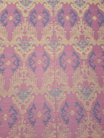 Plastic vloerkleed 120 x 180 cm, opvouwbaar, Ikat, oud roze/blauw/oker geel