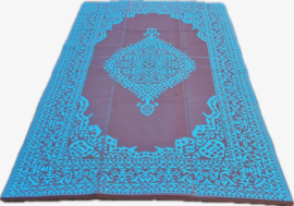Plastic vloerkleed 150 x 240 cm, medaillon,bruin/licht blauw