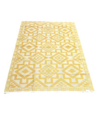 Plastic vloerkleed 180 x 270 cm, opvouwbaar, Azteken, geel/oker geel/crême