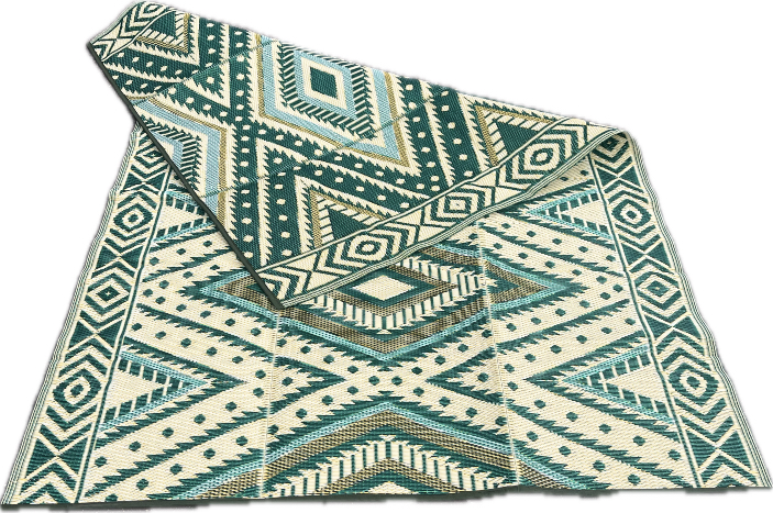 Plastic vloerkleed 180 x 270 cm, Design ruit, opvouwbaar,  groen