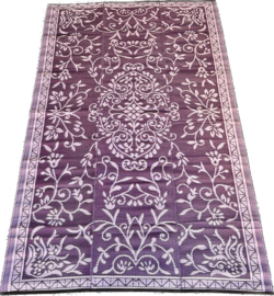 Plastic vloerkleed 180 x 270 cm, Design Japanse bloem, paars/roze, opvouwbaar
