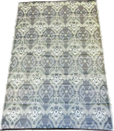 Plastic vloerkleed 180 x 270 cm, opvouwbaar, Ikat, grijs/beige