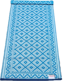 vloerkleedje 60 x 120 cm, ruitje blauw/creme