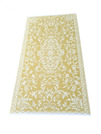 Plastic vloerkleed 90 x 180 cm Perzisch, oker geel/crème