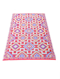 Plastic vloerkleed 120 x 180 cm, opvouwbaar, Azteken, rood/geel/blauw