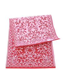vloerkleedje 60 x 120 cm, bloem, rood/roze