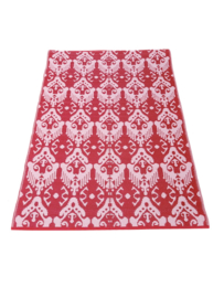 Plastic vloerkleed 120 x 180 cm, opvouwbaar, Ikat, rood/roze