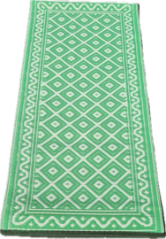 vloerkleedje 60 x 120 cm, ruitje groen/creme