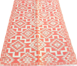 Plastic vloerkleed 120 x 180 cm, opvouwbaar, Azteken,oranje/creme