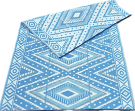 Plastic vloerkleed 180 x 270 cm, Design ruit, opvouwbaar,  blauw