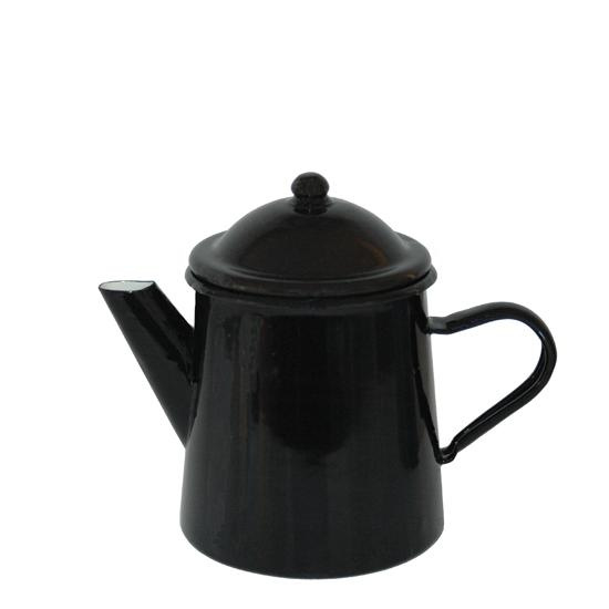Emaille koffiepot 0,5 liter, 16 cm, zwart