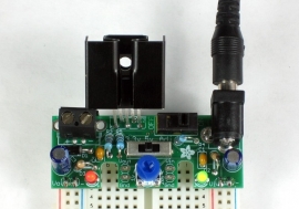 Adjustable breadboard power supply kit