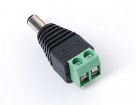 Male DC Power adapter - 2.1mm plug to screw terminal block