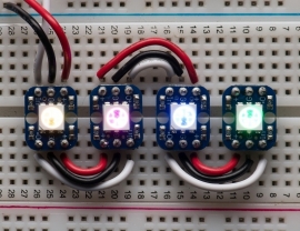 Breadboard-friendly RGB Smart NeoPixel - Pack of 4