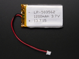 Lithium Ion Polymer Battery - 3.7v 1200mAh