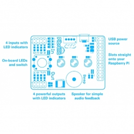 PiBrella - LED, Buzzer, I/O Driver Add-On Board