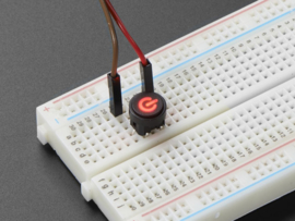 Mini Illuminated Momentary Pushbutton - Red Power Symbol