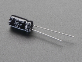 220uF 16V Electrolytic Capacitors - Pack of 10