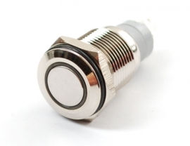 Waterproof Metal On/Off Switch with White LED Ring - 16mm