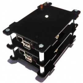 Multi-Pi Stackable Raspberry Pi Case (Black)