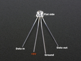 NeoPixel Clear 5mm Through-Hole LED - 5 Pack