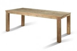 Eettafel ( teak ) strak met blok poot