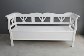 Klepbank met armleuning 180 cm model tulp en 5 spijlen