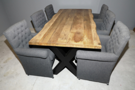 Eettafel Massief mango X-poot