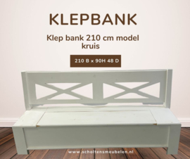 Klep bank 210 cm model kruis