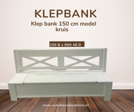 Klep bank 150 cm model kruis