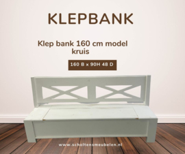 Klep bank 160 cm model kruis