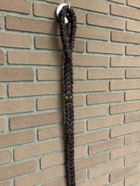 Lederen honden riem berry/army green