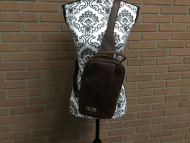 Handtas bruin leren crossbody bag 100% leer