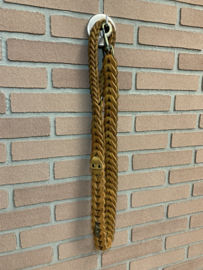 Lederen honden riem Cognac