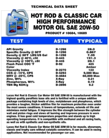 HOT ROD & CLASSIC CAR 20W-50 MOTOR OIL