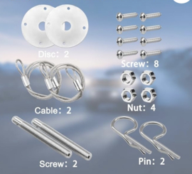 Hood pin kit chroom. Motorkap snel sluiting