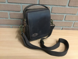 Handtas donker bruin leren crossbody bag