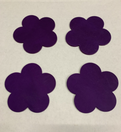 Lederen onderzetter bloem rond / onderzetter leer 4 stuks in 19 kleuren