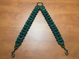 Leren duo honden riem green