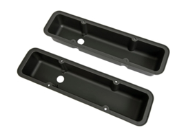 Finned Aluminum Valve Covers Black chevrolet SB