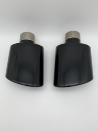 RVS black ovaal uitlaat sierstukken set links en rechts