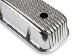 Valve Covers, Cast Aluminum, Polished, Finned Top, Chevy, Big Block, Pair